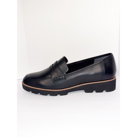 Vionic Cheryl Penny Loafer Black Leather Lug Sole Comfort Chunky Classic 12M NWB - Picture 12 of 16